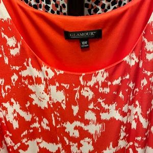 Abstract Print Easy-Care Sleeveless Dress